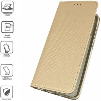 Telone atverčiamas dėklas - auksinės spalvos (Samsung A50/A30S)